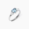 Mabina - Anello con acquamarina sintetica taglio cuore LOVELY