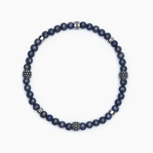 MABINA - Bracciale con perle nere coltivate GIOVANE RIBELLE