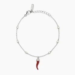 Mabina - Bracciale in argento con cornetto smaltato OVER THE LUCK