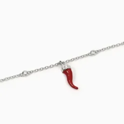 Mabina - Bracciale in argento con cornetto smaltato OVER THE LUCK