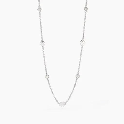Mabina - Collana con quadrifogli e zirconi SO LUCKY