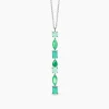 MABINA - Collana Girocollo con fusion stone glass verde pendente SANTORINI
