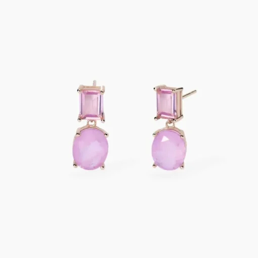 MABINA - Orecchini con fusion stone rosa SANTORINI