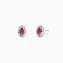 Mabina - Orecchini in argento a lobo con rubini sintetici COOL OR RÉTRO?