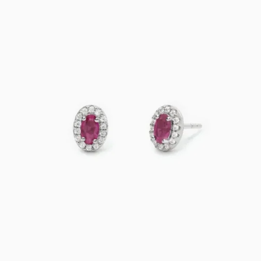 Mabina - Orecchini in argento a lobo con rubini sintetici COOL OR RÉTRO?