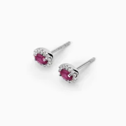 Mabina - Orecchini in argento a lobo con rubini sintetici COOL OR RÉTRO?