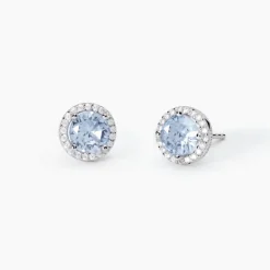 Mabina - Orecchini in argento a lobo con acquamarina sintetica REVIVAL