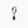 Mabina - Orecchino in argento a cerchio con pendente nero MONOMANIA