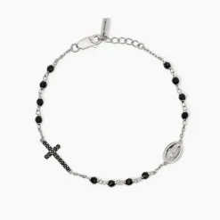 Mabina - Bracciale uomo in argento con croce e Madonnina