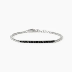 Mabina - Bracciale uomo in argento con piastra e zirconi