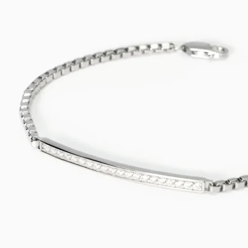 Mabina - Bracciale uomo in argento con zirconi bianchi