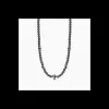 Mabina - Collana in argento con agata nera e giada verde BOHÉMIEN