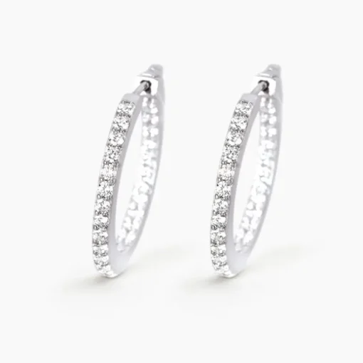 Mabina - Orecchini a cerchio in argento con zirconi.