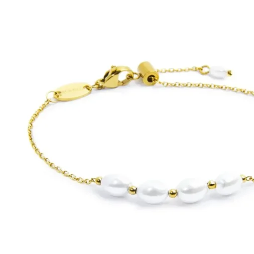 Marlù Bracciale catena cross con perle ovali
