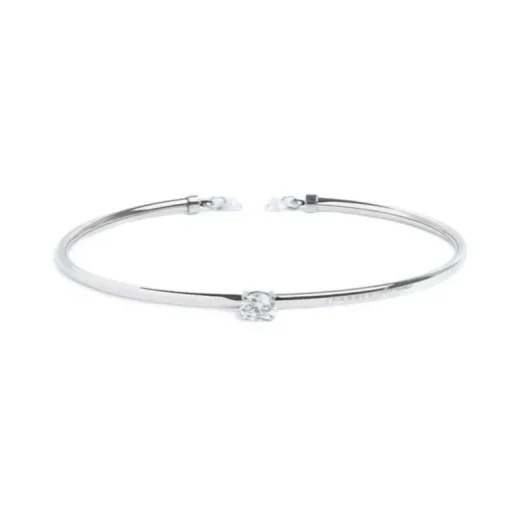 Marlù Bracciale rigido con zircone 5,25mm centrale e zirconi alle estremità