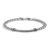 Marlù Bracciale catena cuban e catena snake piatta centrale con trama puntinata