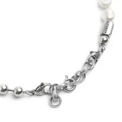 Marlù Bracciale catena doppio giro perle e sfere con ala