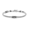 Marlù Bracciale catena snake tonda con zircone quadrato nero centrale