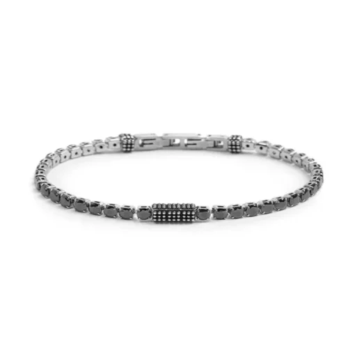 Marlù Bracciale catena tennis con zirconi neri 4mm