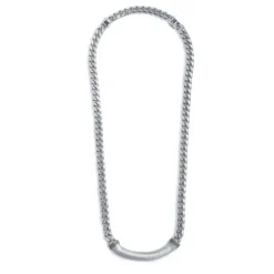 Marlù Collana catena cuban con catena snake piatta centrale