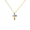 Marlù Collana croce pendente con cristalli baguette