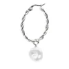 Marlù Orecchino a cerchio 2,7cm con perla pendente
