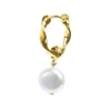 Marlù Orecchino a cerchio 1,4cm con perla pendente