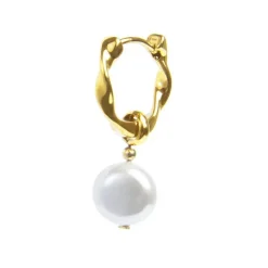 Marlù Orecchino a cerchio 1,4cm con perla pendente