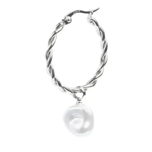 Marlù Orecchino a cerchio 2,7cm con perla pendente