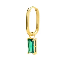 Marlù Orecchino ovale con zircone baguette