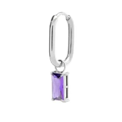 Marlù Orecchino ovale con zircone baguette