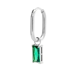 Marlù Orecchino ovale con zircone baguette