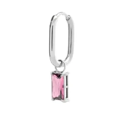 Marlù Orecchino ovale con zircone baguette