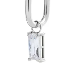 Marlù Orecchino ovale con zircone baguette