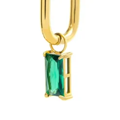 Marlù Orecchino ovale con zircone baguette
