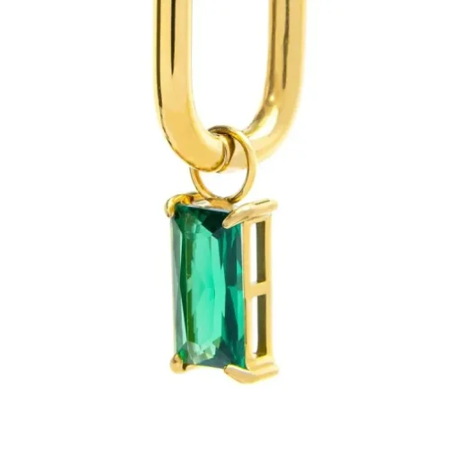 Marlù Orecchino ovale con zircone baguette