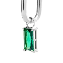 Marlù Orecchino ovale con zircone baguette
