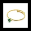 Marlù - Anello con cristallo verde pvd oro