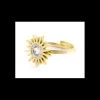 Marlù - ANELLO CON SOLE 15MM CRISTALLI BIANCHI REGOLABILE PVD ORO