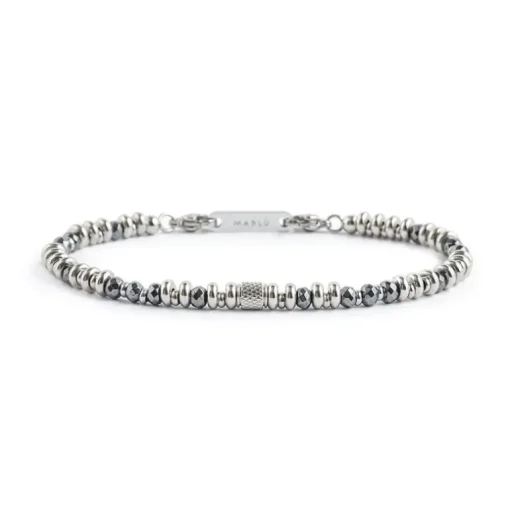 Marlù Bracciale ematite e cilindro centrale
