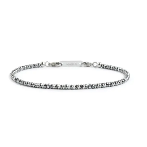 Marlù Bracciale ematite sfaccettata e liscia