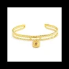 Marlù - BRACCIALE RIGIDO DOPPIO CON PENDENTE QUADRATO CUORE CRISTALLO ROSSO PVD ORO