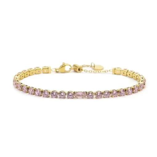 Marlù - Bracciale tennis 4mm con zircone centrale