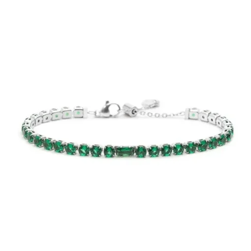 Marlù - Bracciale tennis 4mm con zircone centrale