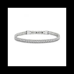 Marlù - BRACCIALE TENNIS ZIRCONI BIANCHI 2,5MM CON CATENA GRUMETTA ACCIAIO