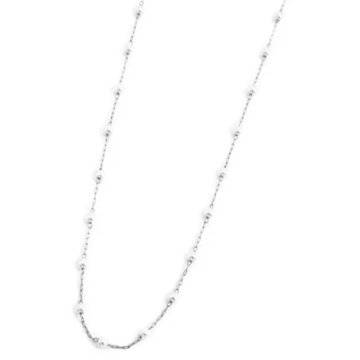 Marlù - COLLANA CON PERLE 3.30MM CATENA 44CM ACCIAIO