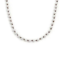 Marlù - Collana cordino marrone con perle