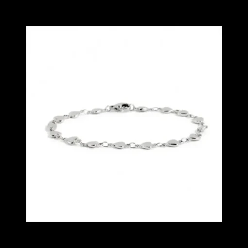 Marlù- BRACCIALE ACCIAIO CATENA CUORI