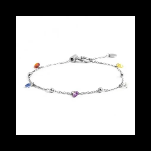 Marlù BRACCIALE ACCIAIO CON CRISTALLI COLORATI E SFERE