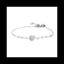 Marlù- Bracciale Cuore Con Cristalli Acciaio